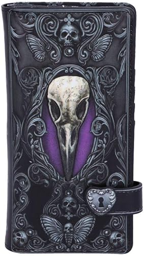 Nemesis Now B5117R0 Edgar Allen Poe Nevermore Raven - Bolso de poliuretano, negro, 7.3in