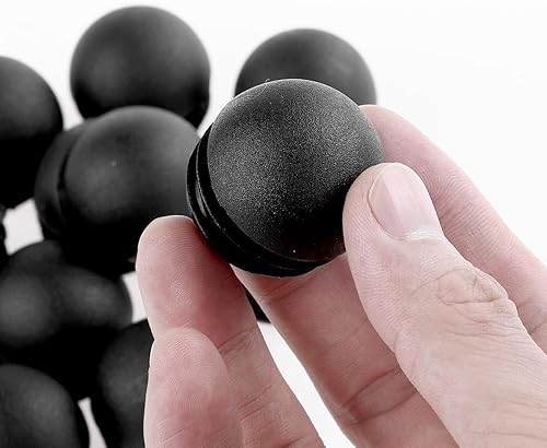 Miniatura 1 de OGC Paquete de 10  0.87 pulgadas  0.866 in de diámetro exterior redondo negro para tapas de extremo de plástico, insertos de patas de silla para