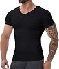 SLIMBELLE Body Shaper for Men V-Neck Elastic Slimming Waist Trainer Tummy Control Compression Shirt Men Base Layer Undershirts Compression top Shapewear