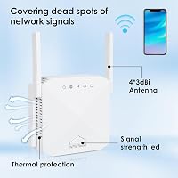zoeyzoey WiFi Jelerősítő 1200 Mbit/s, Dual Band 5GHz & 2.4GHz, 4 Antennás Hálózati Repeater WPS Funkcióval, LAN/WAN Porttal, Minden WLAN Esz 3