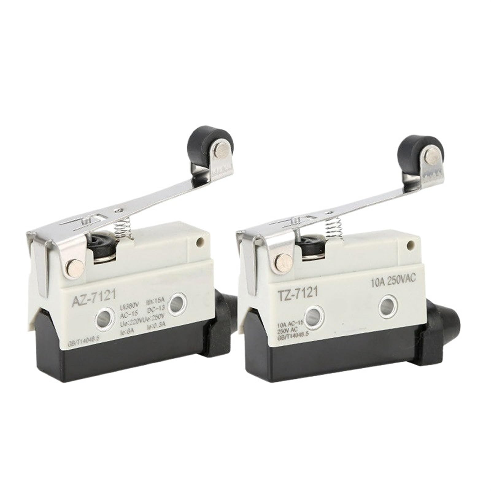 Interruptor de límite AZ-7121 con brazo largo de rodillo 1NO 1NC 5 piezas 6