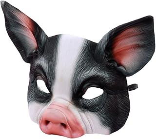 HONMEET 2 Peças Fantasias De Halloween Máscara De Baile De Máscara De Cosplay Máscara De Porco Máscara De Animal De Halloween Máscara De Porco Realista De Porco Meia Cara