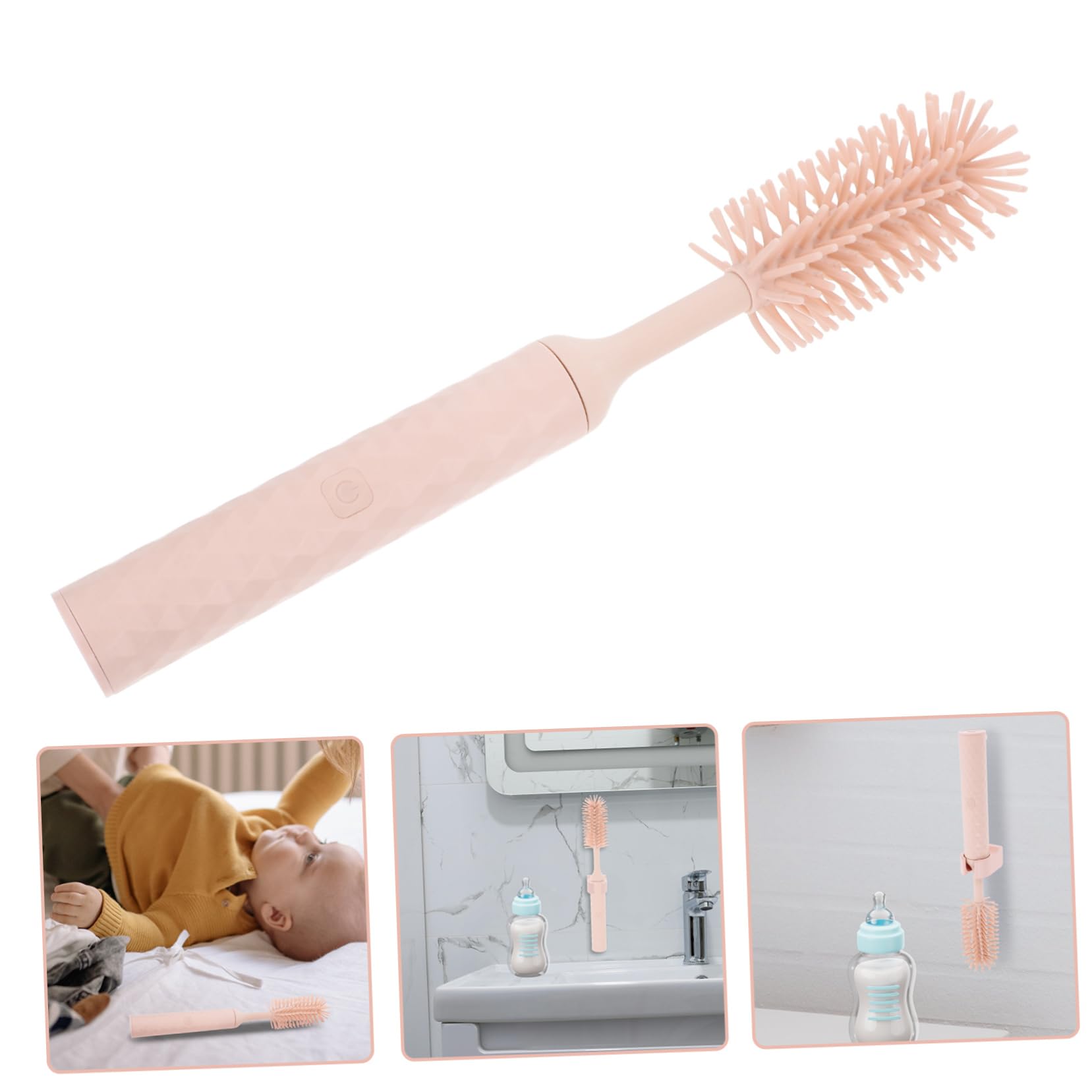 SOLUSTRE Spazzola Elettrica in Silicone Ad Alta Efficienza Per Biberon Spazzole Flessibili Per Biberon Per Una Pulizia Rapida E Sicura