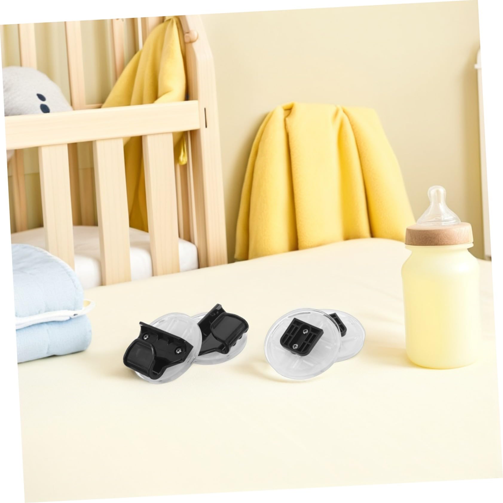 Conector de Puerta Infantil Extensible y Plegable para Interior, 2 Piezas | Plástico Negro, Instalación Rápida, Juego de Repuesto para Parque Infantil y Cierre de Extensión