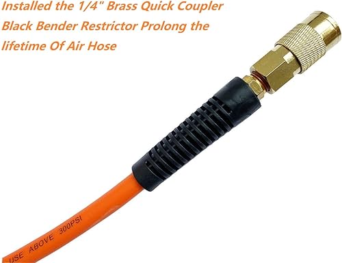 Miniatura 3 de Híbrido de PVC/goma 3/8 pulgadas de diámetro interior x 100 pies, 300 PSI duradera, ligera, manguera de compresor de aire con acoplador y enchufe de