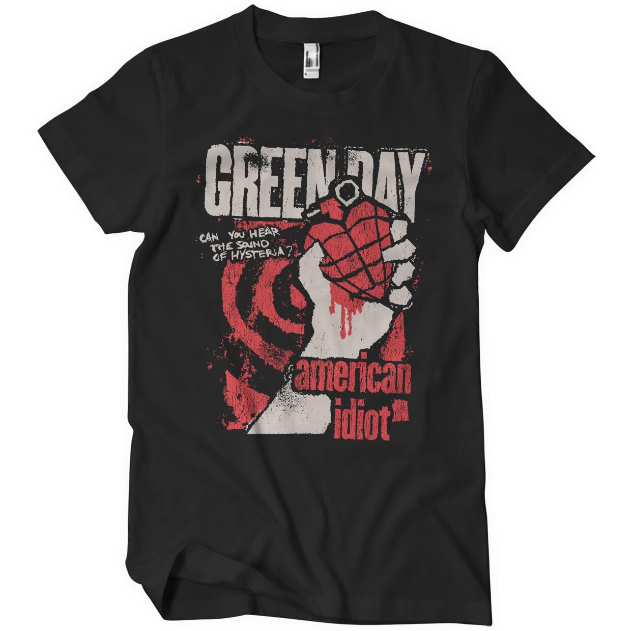 Green Day T-shirt pour homme sous licence officielle American Idiot Spiral Arm - Les Beatles, Paul McCartney, John Lennon, RIngo Starr, George Harrison Green Day T-shirt pour homme sous licence officielle American Idiot Spiral Arm