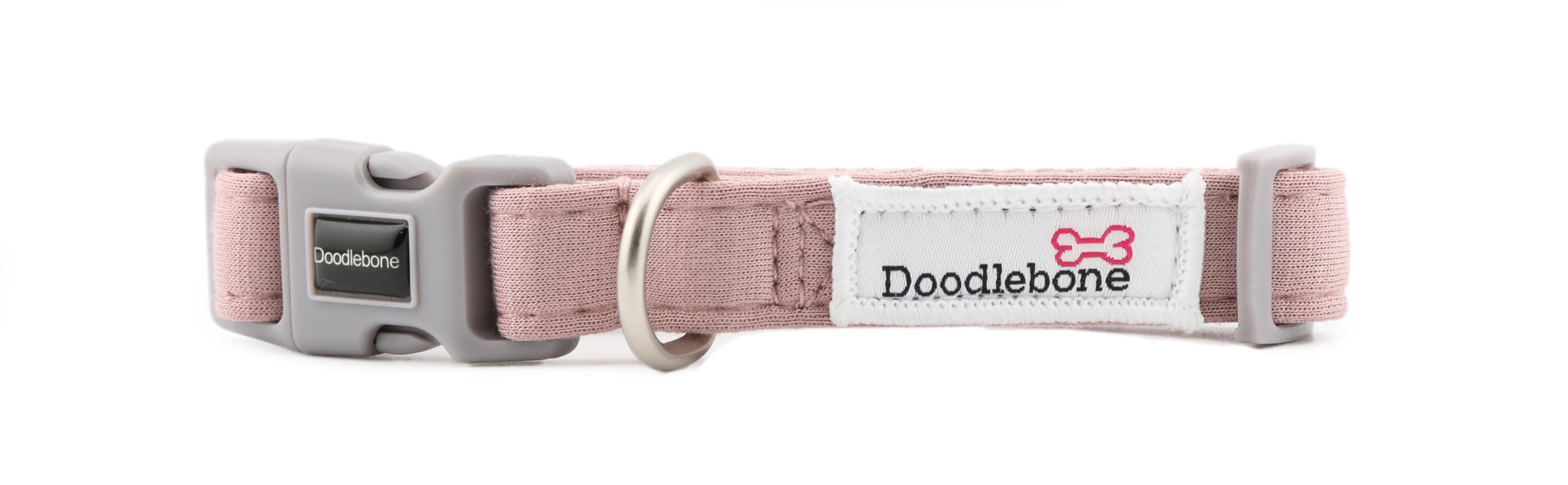 Doodlebone – Dinky Dog Collar – Adjustable Dog Collar for Small Dogs & Puppies, Lightweight Soft Collar, Machine Washable for Walkies – Size 1-2, 22-30cm - Chalky Pink