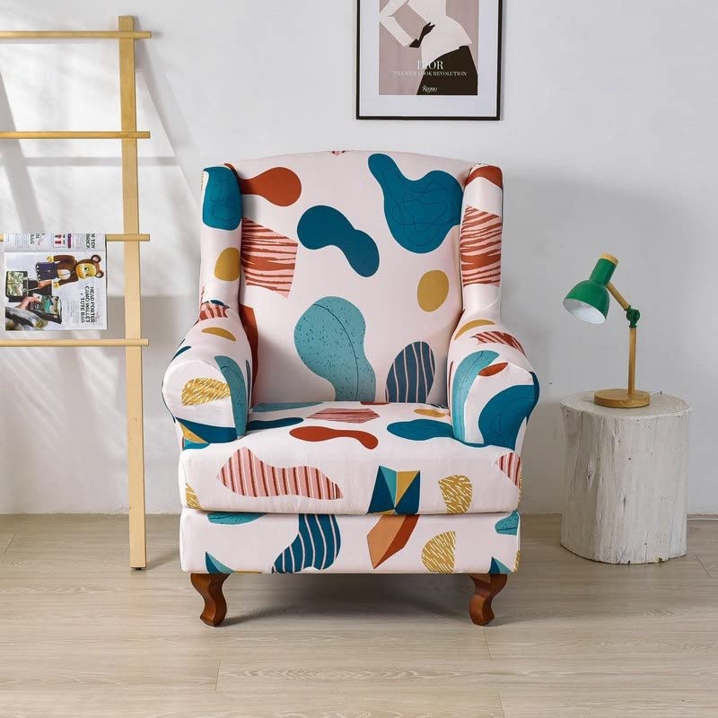 JORTUIO Stretch Wing Chair Slipcover 2-Piece Wingback Chair Cover Soft Sofa Cover Spandex Wingback Armchair Covers Furniture Protector with Elastic Bottom for Living Room Wingback Chair (Color : #13)