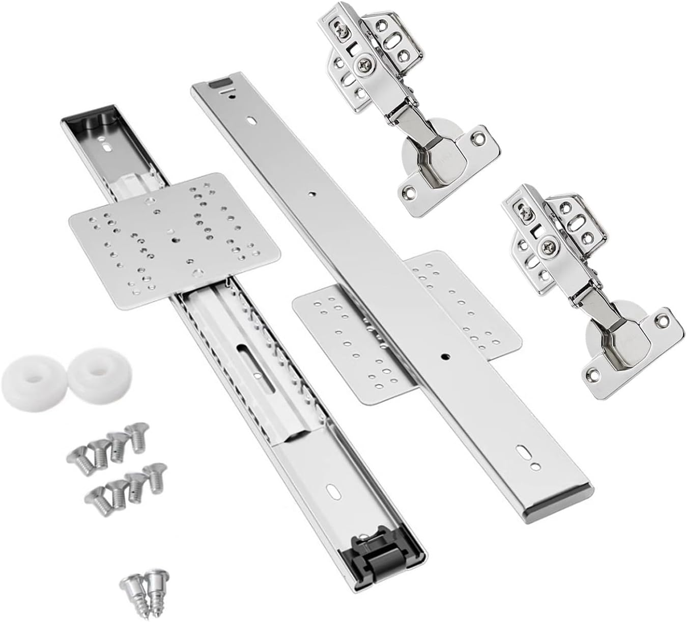 Steel Top Mount Folding Door Sliders Innovative Flipping Up Folding Door Tracks Simple Installation for Tidy Cabinet Designs Cabinet Folding Door Hinges