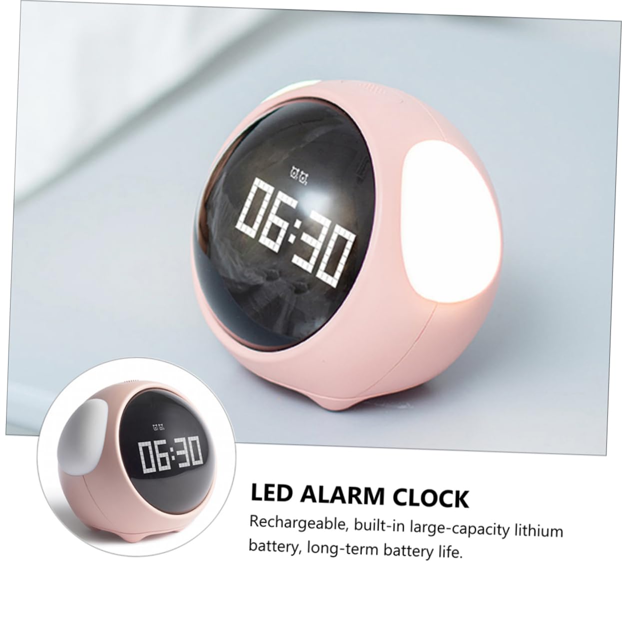 LIFKOME Digitaler LED Kinderwecker mit Ausdruck 1500mah Akku Sprachsteuerung und Nachtlicht für Jungen und Mädchen Abs PC Silikon Material