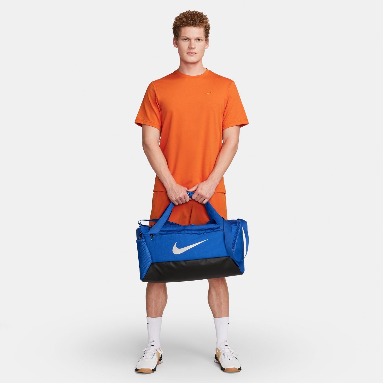 Nike Brasilia DM3976 - Borsa sportiva per allenamento, misura piccola, 41 l, Game Royal/Black/Metallic Silver, 41 L, Sport