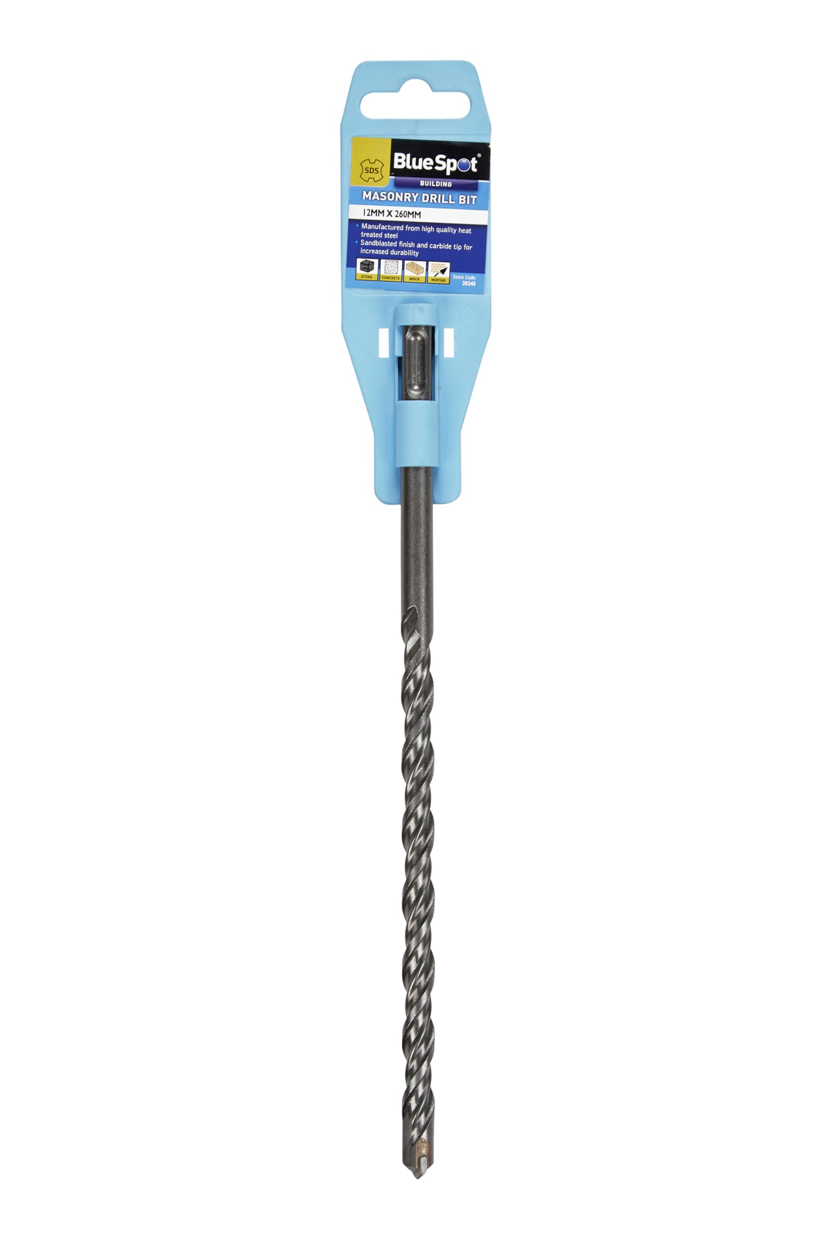 Blue Spot Tools 20245 SDS Masonry Drill Bit (12MM x 260MM), Silver