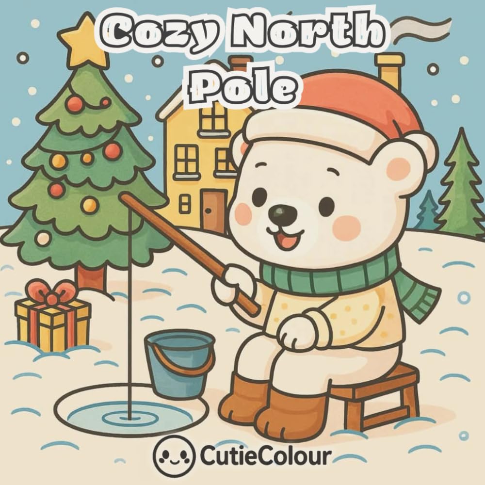 Cozy North Pole: Bold and easy coloring book for adults, teens and kids featuring winter activities and fun Christmas traditions and more!