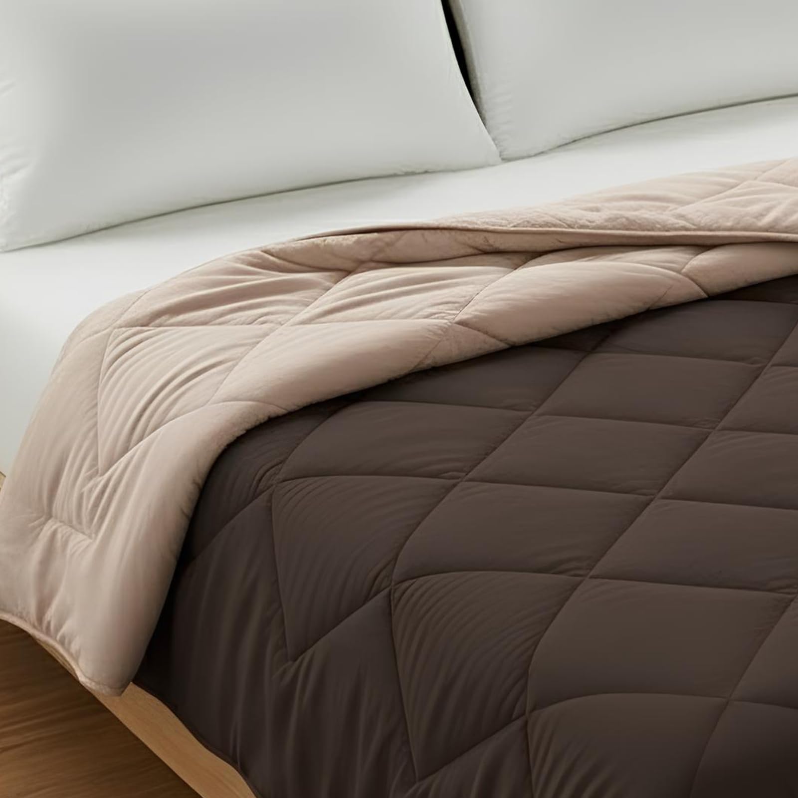 CareFoam Winter Special Comforter 300 GSM – Premium Microfiber Quilt for Heavy Winter | Soft & Warm Double Bed Blanket | Lightweight, Fluffy & Durable Comforter | Single 60 x 90 | Beige & Brown-picture-11