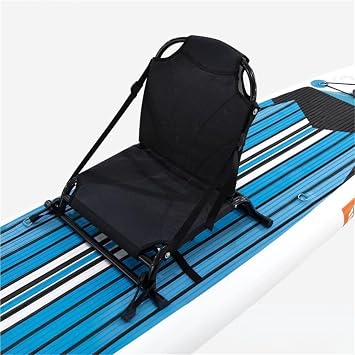 Kayak Seat with Adjustable Back Support, Aluminum Paddleboard Seat | Canoe Seat with Non-Slip Foot Pad, Foldable Paddle Board Seat for Kayak and SUP