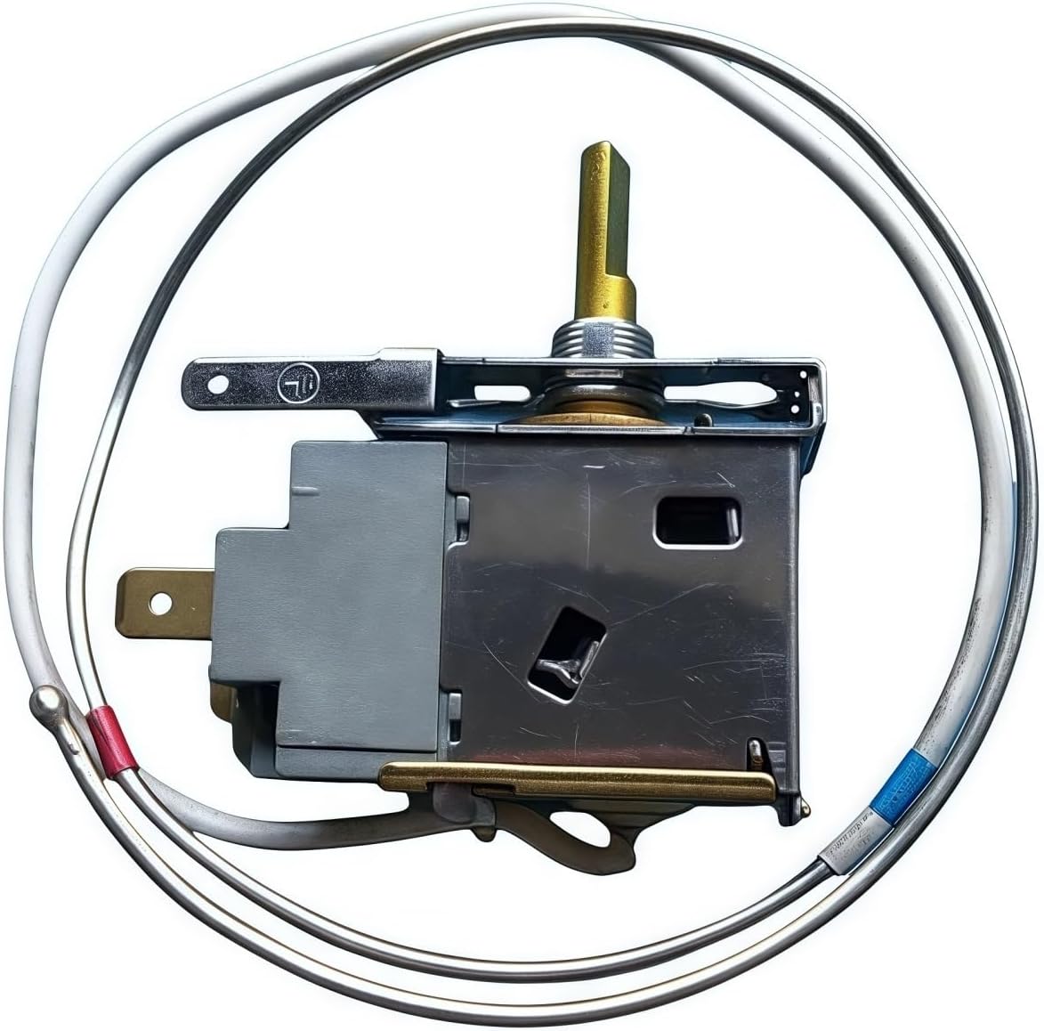 Side view of the WPF30W-EX thermostat showing mounting bracket