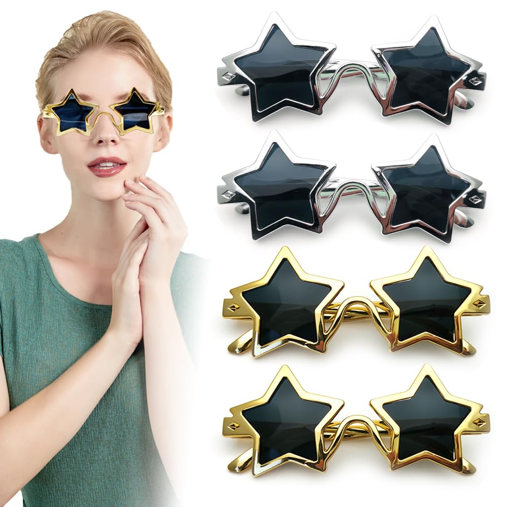 TRKETK 4 Pcs Star Shaped Sunglasses