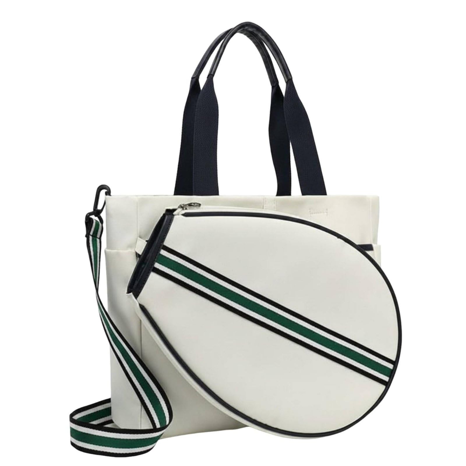 Multi-Functional Racket Bag Large Capacity Badminton Shoulder Bag Adjustable Strap for Women, Gym, White Green|Home Improvement|Household essentials repair kit|Must have home tools|maintenance tools|-image-16