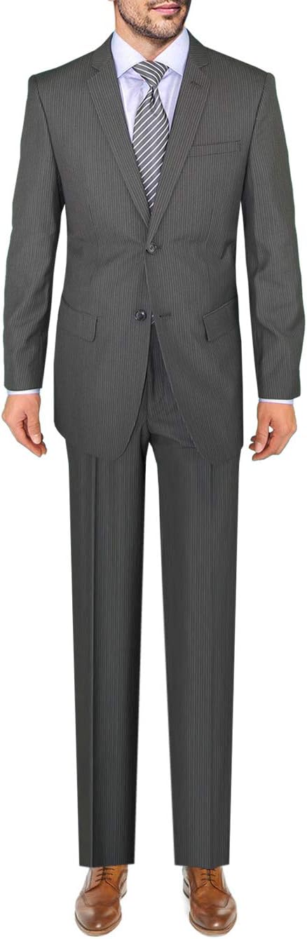 Marzzotti Gianni 2 Button Modern Fit Business Men's Suit Charcoal Pinstripe