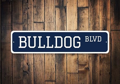 Bulldog Street Sign Butler Alumni Metal Decor Aluminum Size: 4 x 16 inches