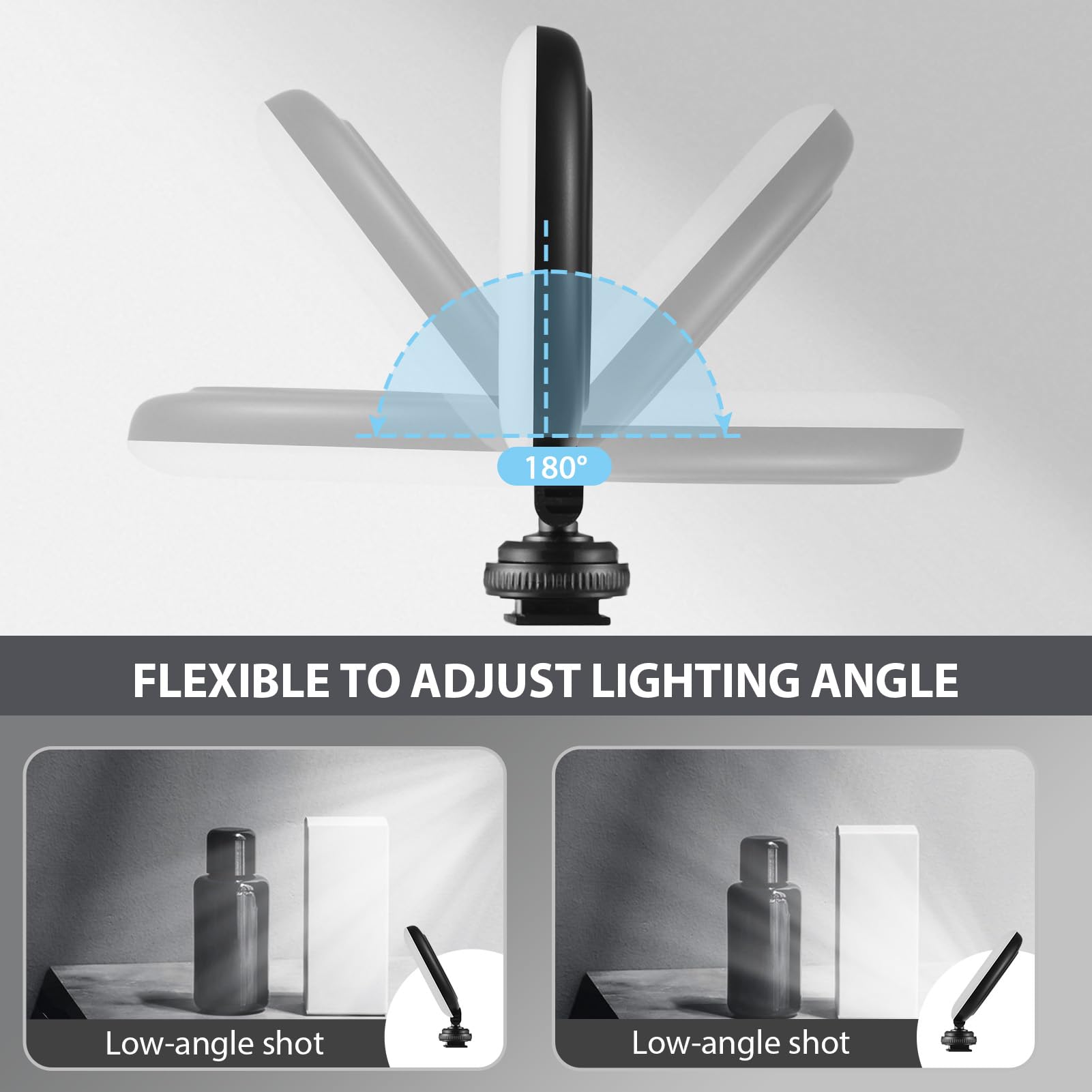 Andoer 2er-Pack LED-Videoleuchte, LED Videolicht 3 Beleuchtungsmodi 3 Helligkeitsstufen, Kamera Licht Klein eingebauter Akku mit Blitzschuhadapter für Produktfotografie YouTube Vlogs