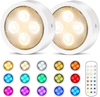 Luci LED Sottopensile Onumii - 6 Pezzi, Telecomando, RGB, Batterie AA, Adesive - Foto 10