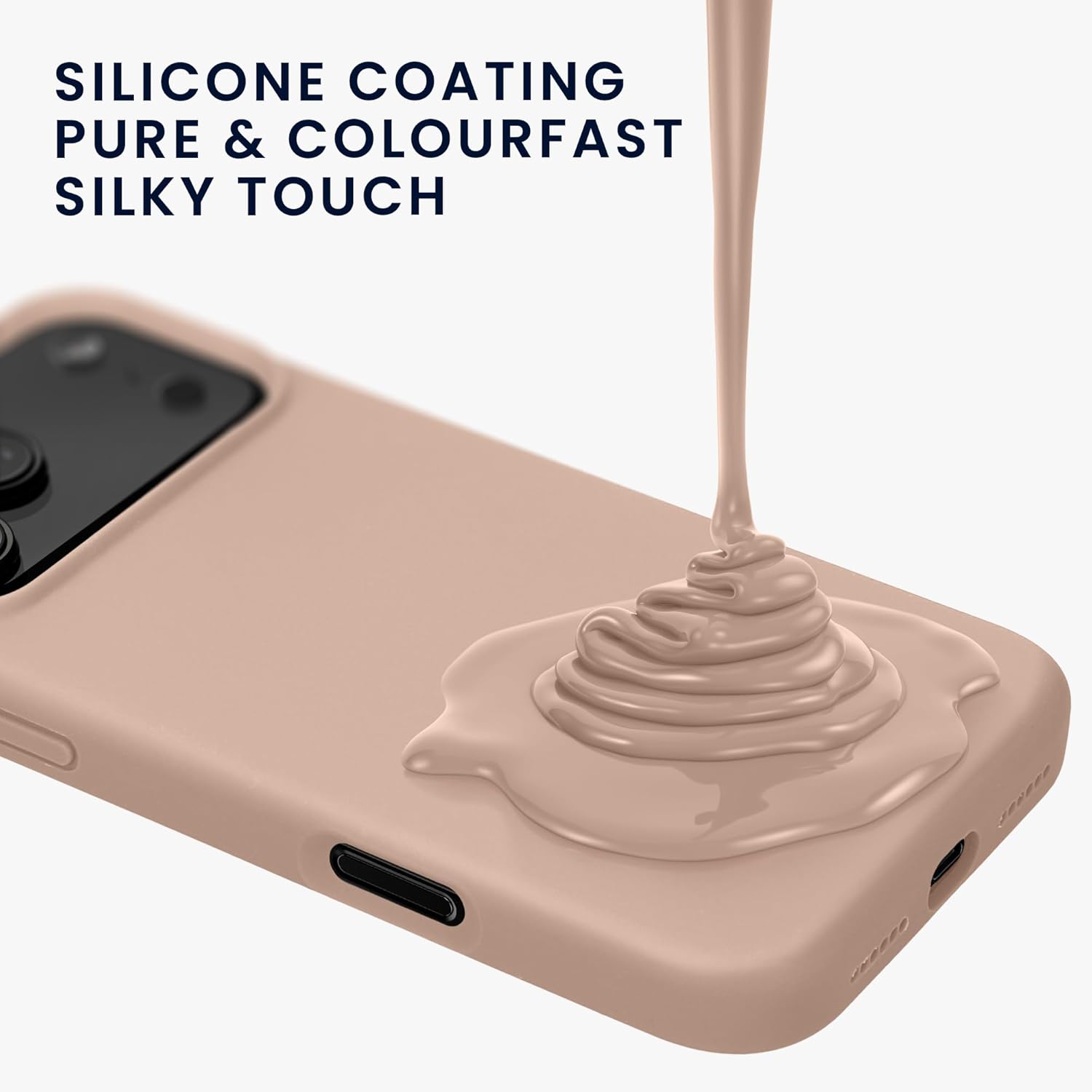 kwmobile Case Compatible with Apple iPhone 17 Pro Case - TPU Silicone Phone Cover with Soft Finish - Coconut Swirl - Image 6