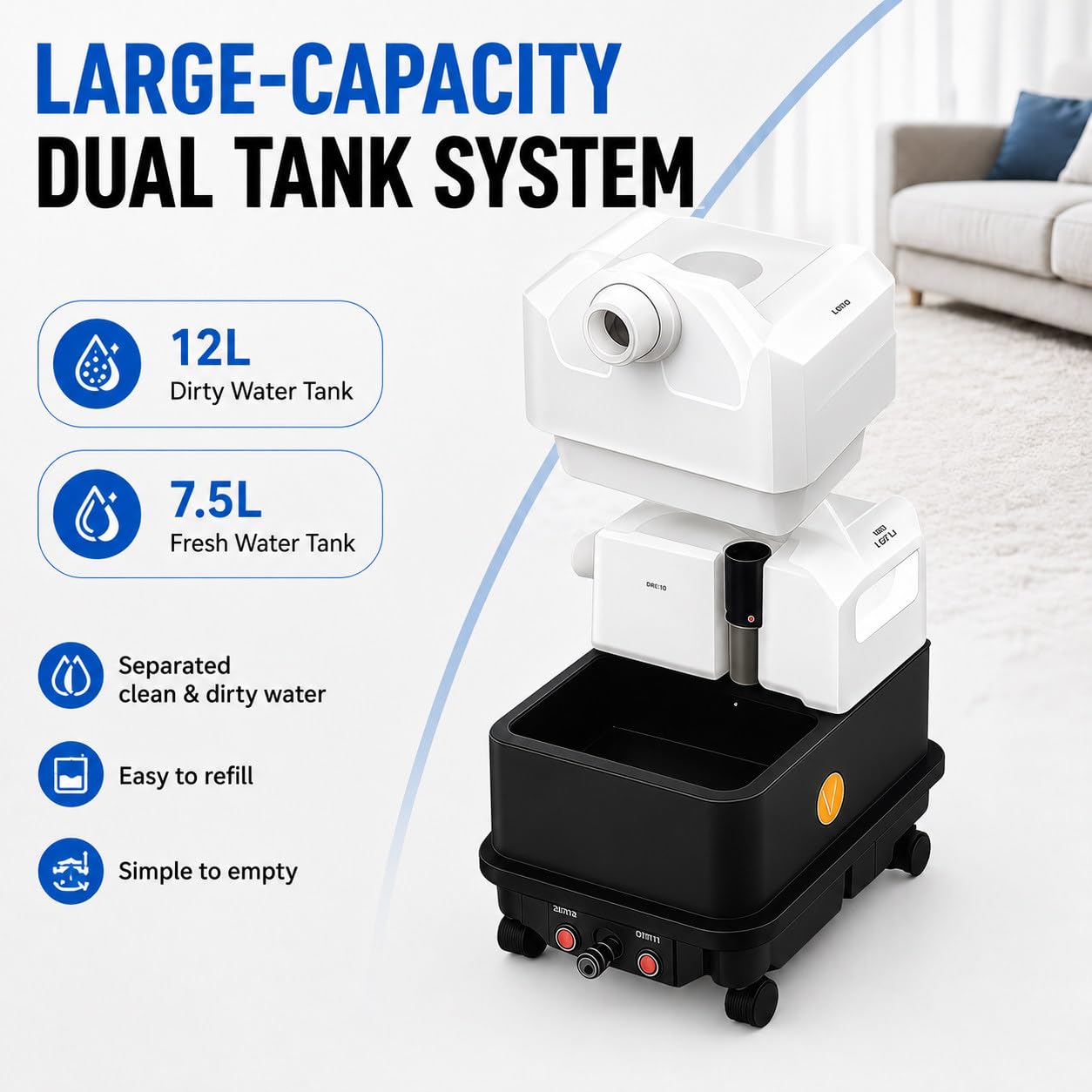 Lavatappeti Commerciale, 2500W 24KPa Pulizia Profonda