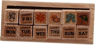 COHEALI 12pcs Wooden Seal Kids Mini Toys Kids Suit Antique Decor Scrapbooking Wood Craft Stamp Love Stamp Craft Making Stamp Wood Stamp DIY Crafting Stamp Card Wood Earth Tones Child Wood