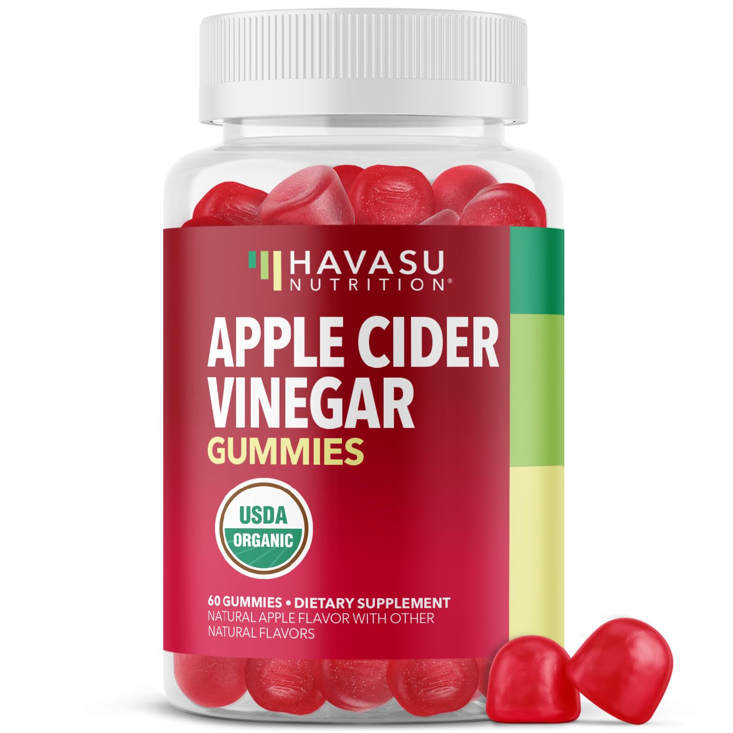 Apple Cider Vinegar Gummies - Organic ACV Vitamins for Digestive Health, Metabolism & Gut Support - 60 Count - Vegan, Non-GMO, Gluten-Free - Delicious Flavor & No Harsh Taste - 1 Month Supply