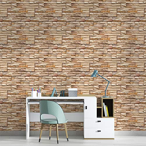 Image of DWELLSINDIA Ancient Bricks Self Adhesive Wallpaper Waterproof, Scratch Resistant, Laminated 41cm x 244cm