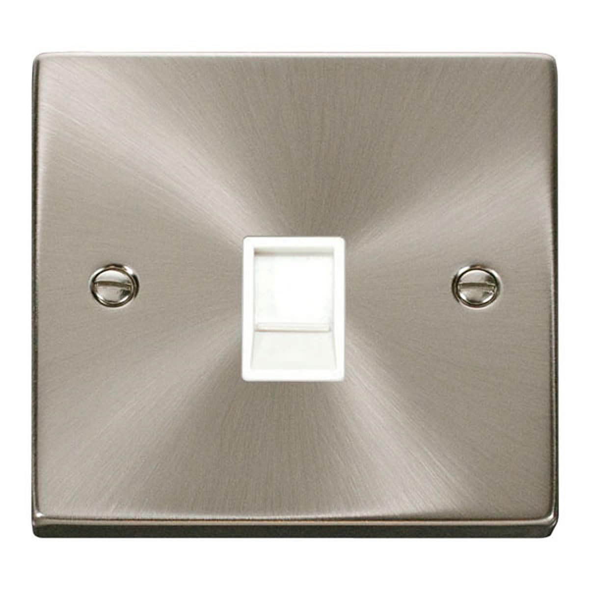 Click Satin Chrome Satin - Brushed Chrome Rj11 Socket