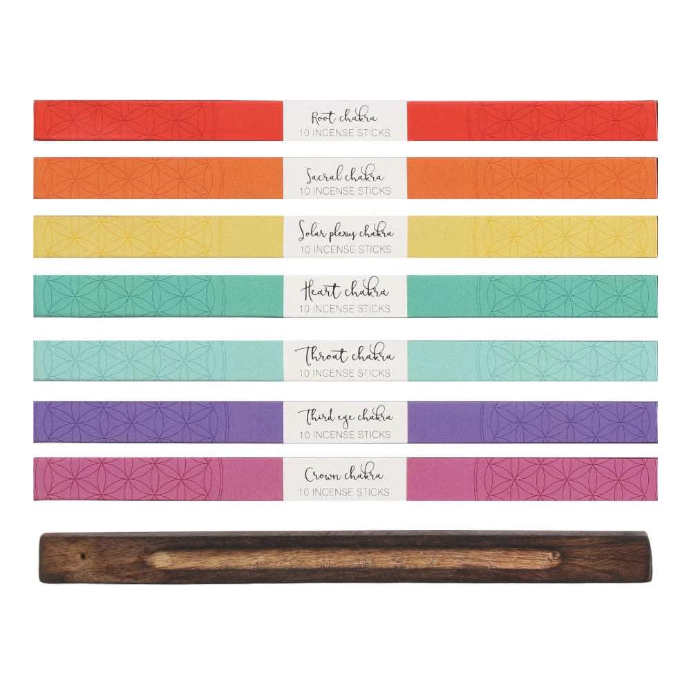 7 Chakra Balancing Incense Sticks Gift Set | 70 Sticks | Aromatherapy | Relax & Rejuvenate | Stress Relief | Yoga Meditation | Gift for Her Him