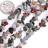 GEM-Inside Indian Agate Chips Natural 7-8MM Gemstone for Bracelet Necklace Earrings Jewelry Making C