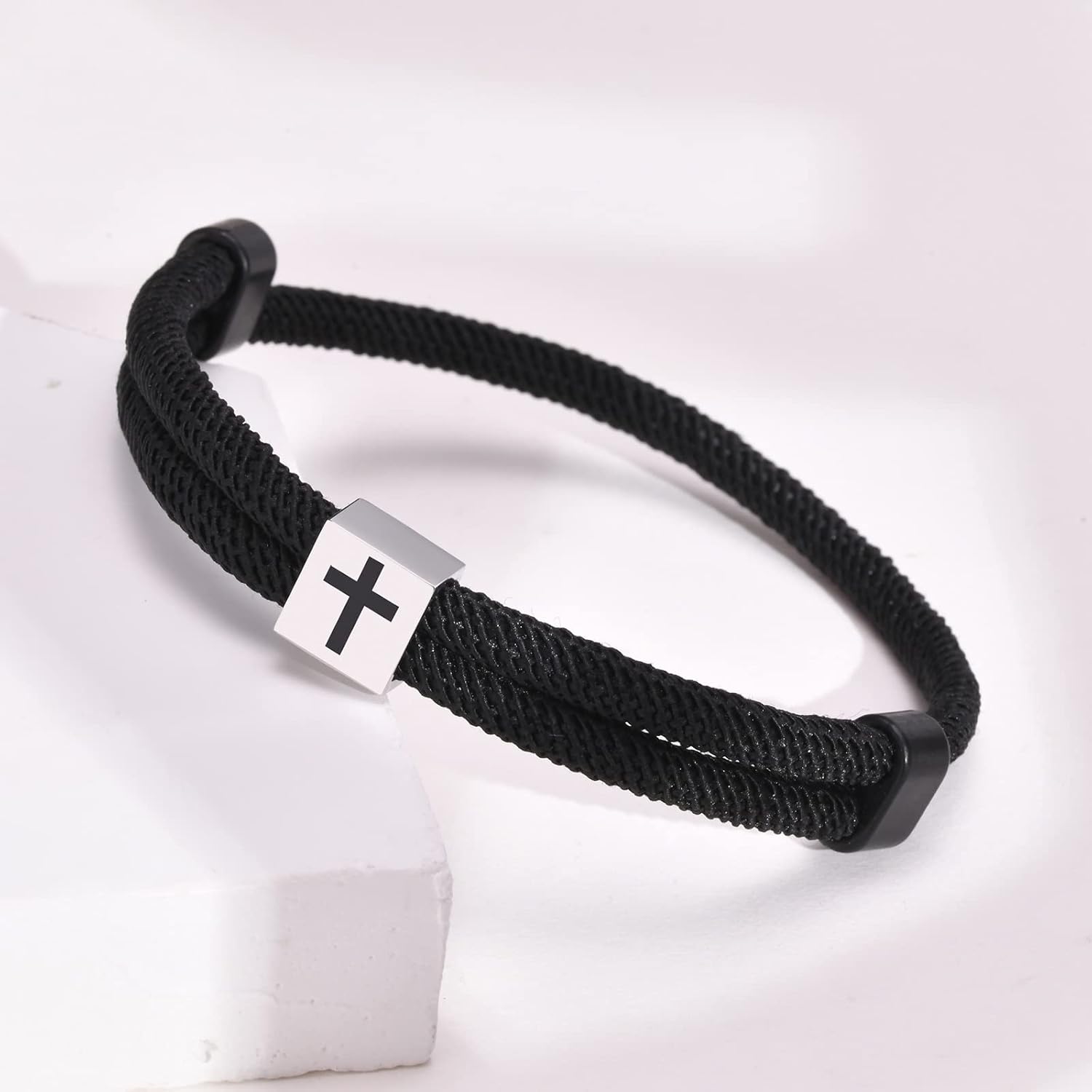 TempBeau Braided Men Rope Cross Bracelet - Adjustable Tree of Life Cord Surfing Bracelet, Handmade Nautical Navy Marine String Bracelet with Metal Knot, Easter Women Bracelets Gifts - Image 7