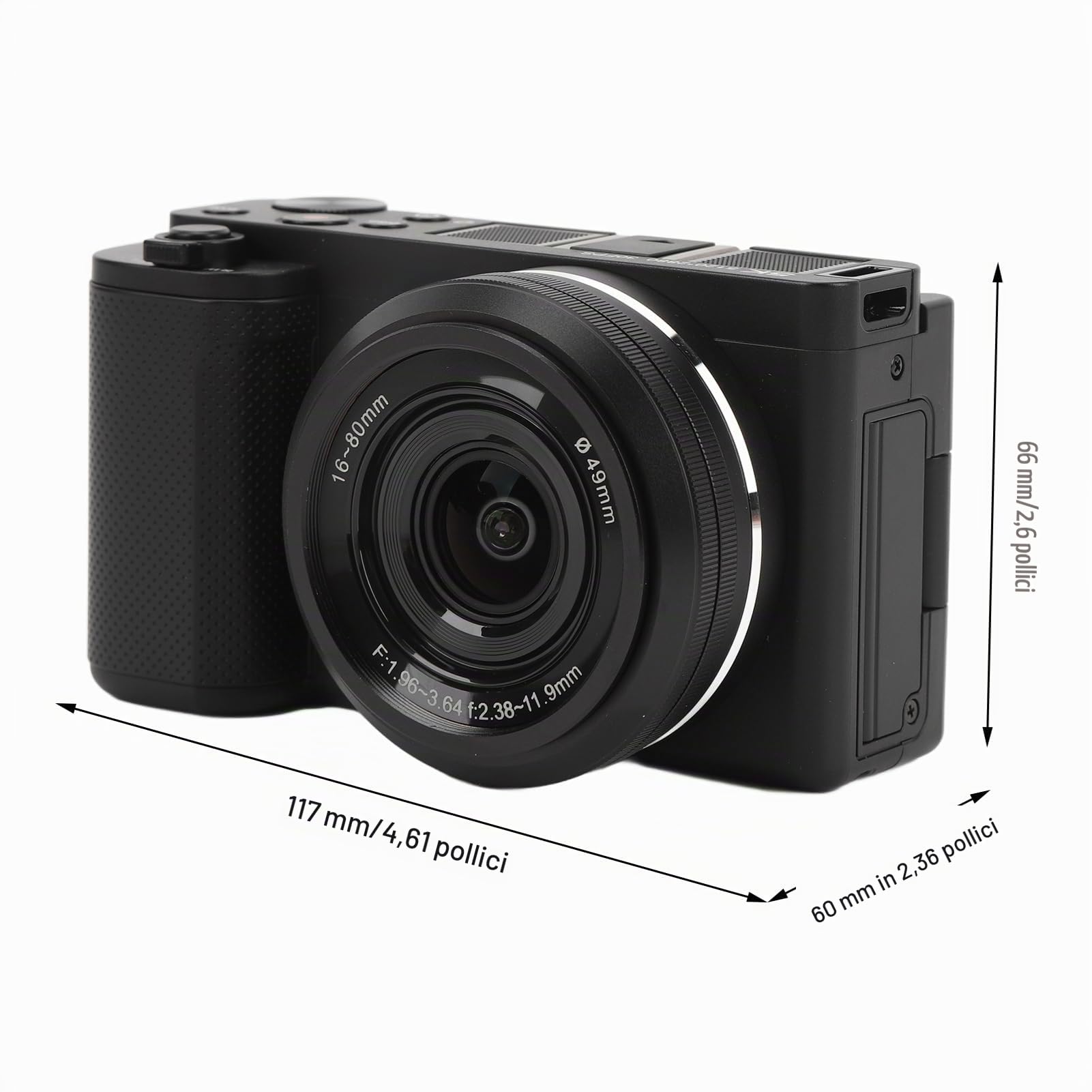 Fotocamera Mirrorless G930, Fotocamera Mirrorless Full Frame 5K HD 30FPS 64MP, Fotocamera Digitale Compatta con Messa a Fuoco Automatica in Tempo Reale, Sensore CMOS,