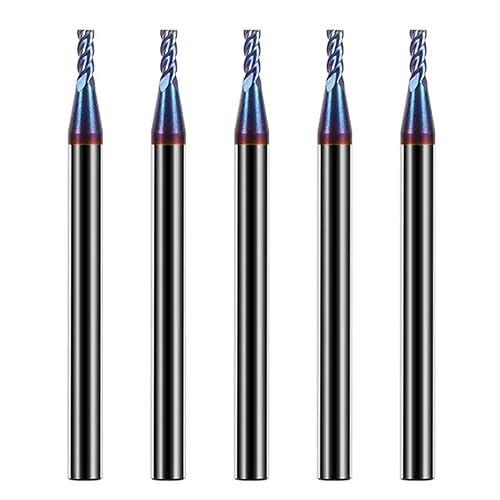 Miniatura 8 de Juego de 5 fresas de extremo de punta cuadrada de carburo sólido de 14 "65HRC fresas de acero de tungsteno 4 flautas CNC brocas de fresado para