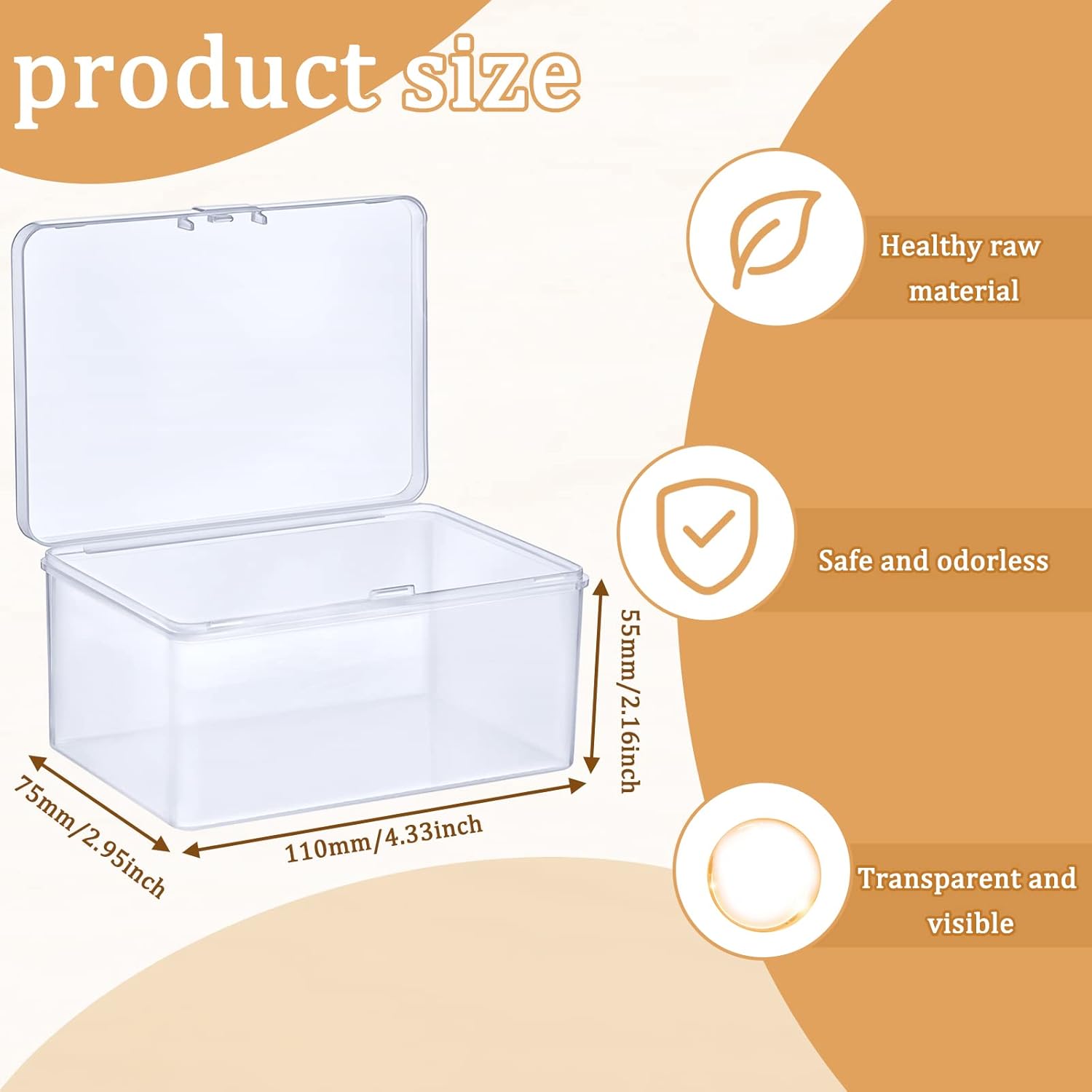 Qunclay 10 Pcs Plastic Game Card Storage Box, Playing Cards Box, Clear High Capacity Playing Card Case Storage Boxs Organizer Compatible, 4.33 x 2.95 x 2.17 Inch(No Cards)
