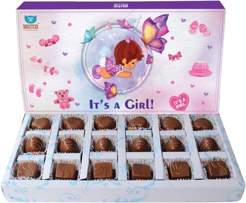 BOGATCHI Chocolate for Baby Shower, Girl Celebrations 180 g