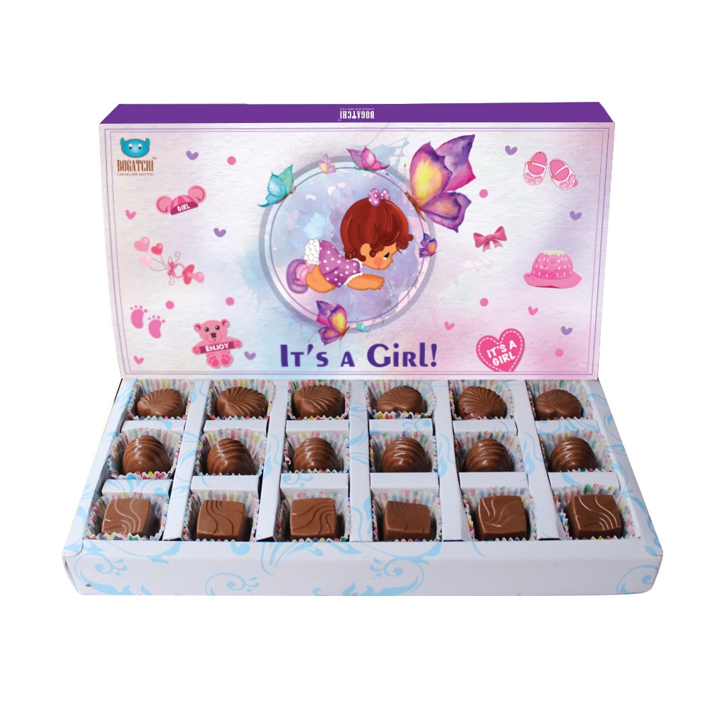 BOGATCHI Chocolate for Baby Shower, Girl Celebrations 180 g