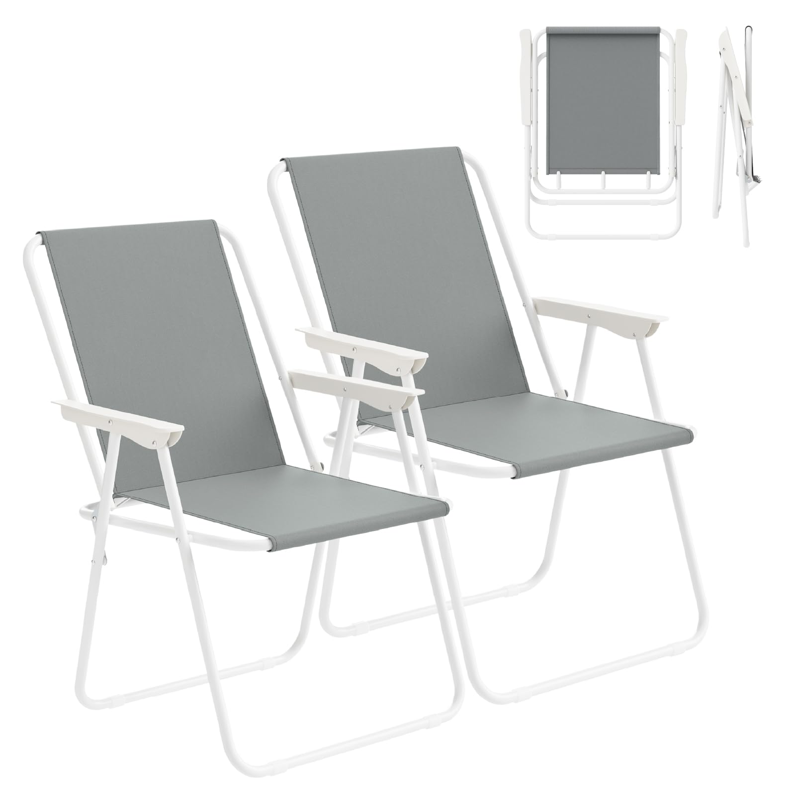WOLTU Campingstuhl 2er Set Faltbar Leicht, Klappstuhl Camping belastbar bis 100 kg,Gartenstuhl klappbar Strandstuhl für Camping Balkon Garten