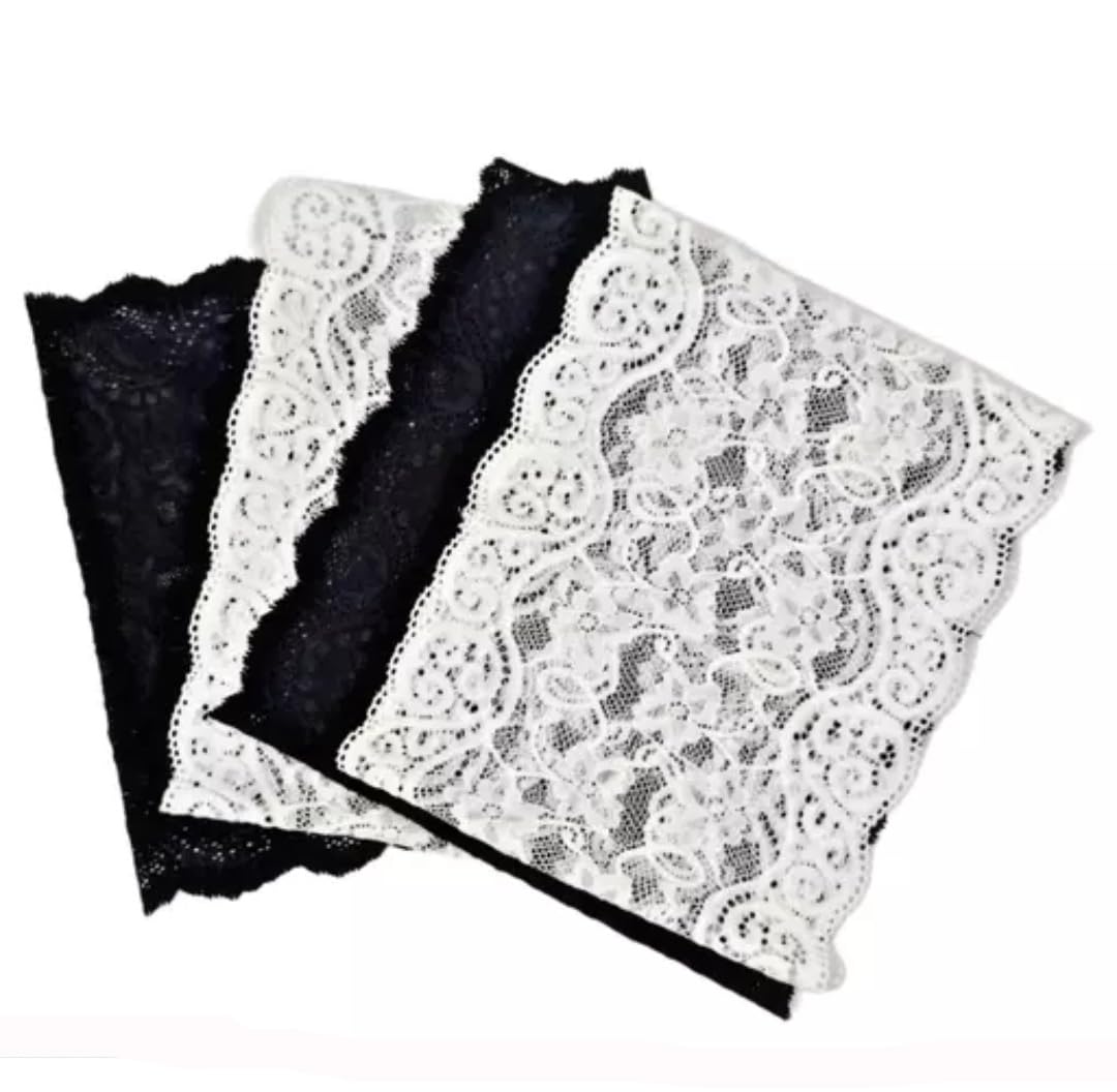 abeeha ABEEHA® Lace Head Band for Women, Multicolor Floral Lace, Lycra Stretch, Soft & Comfortable, Hijab Styling, Pack of 4 (Combo_7)-picture-1