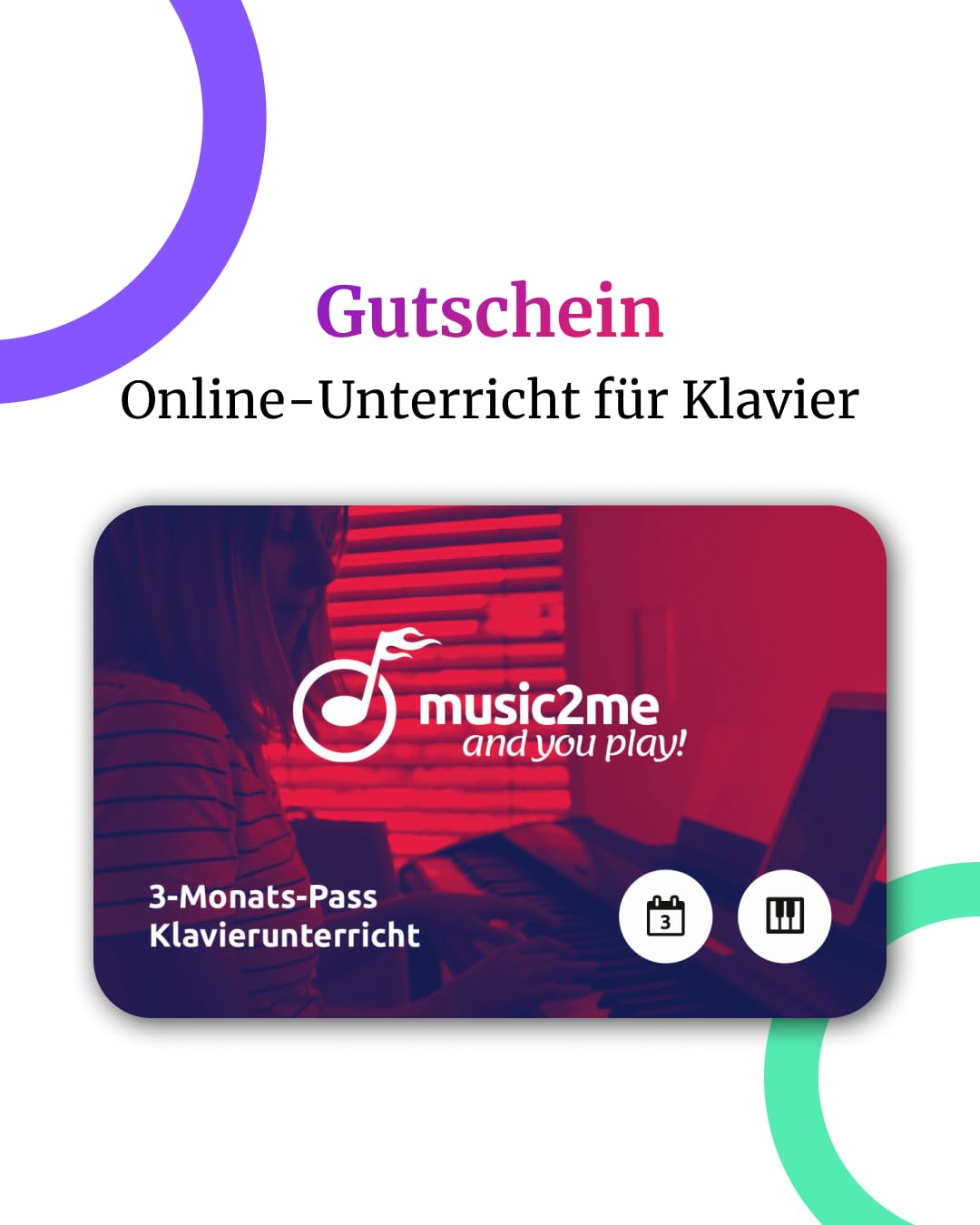 Music2me. de: Nauka fortepianu - lekcje fortepianu online dla początkujących i zaawansowanych 3 monate