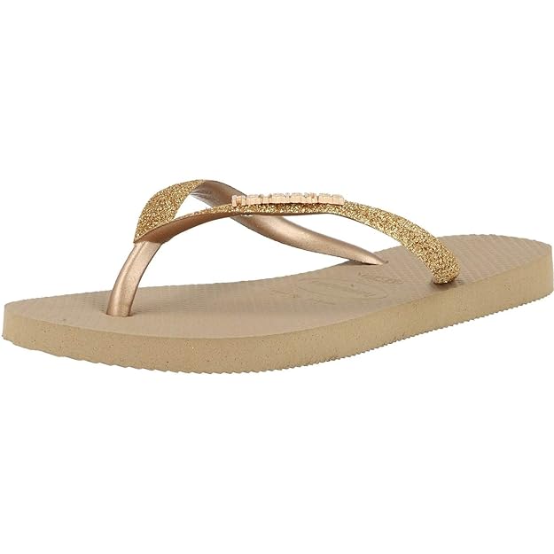 havaianas slim glitter gold