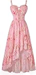 SCARLET DARKNESS Floral Corset Dress for Women 2026 Summer Wedding Guest Milkmaid Sundress with Pockets