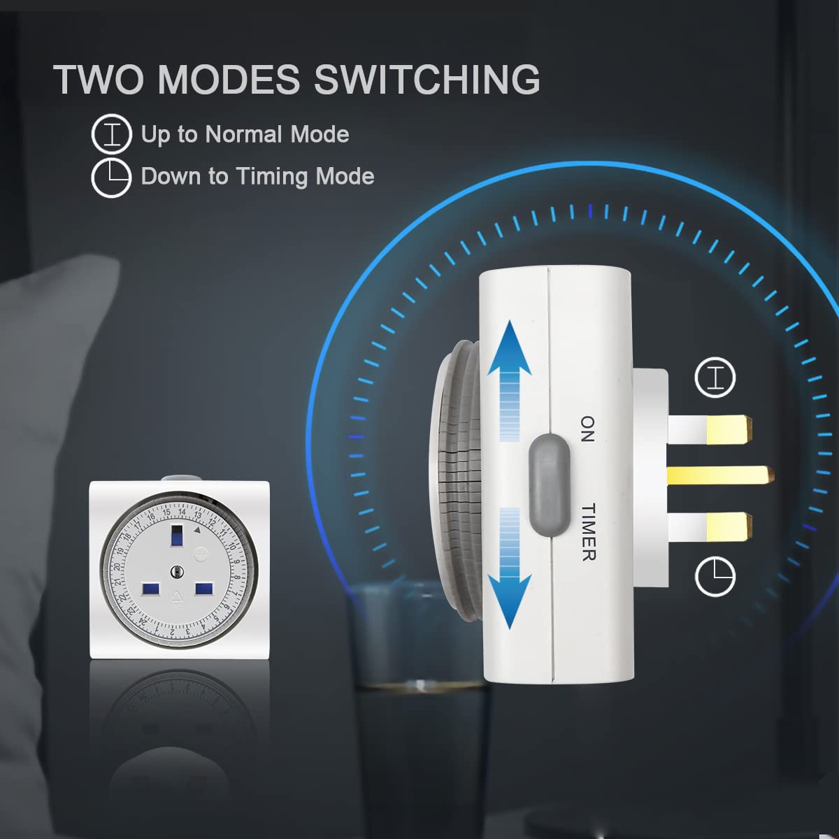 Timer Plug Mechanical Socket, 24 Hour Segment Programmable, (13A/3120W ...