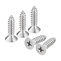 Vista 14 de uxcell Tornillos de chapa de cabeza plana #4x3/8, 50 tornillos de madera Phillips Drive Tornillos de acero inoxidable 304 Autoperforantes