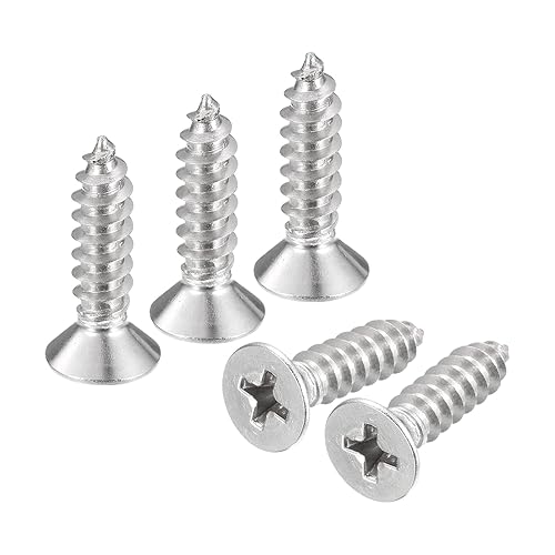 uxcell Tornillos de chapa de cabeza plana #10x34", 50 tornillos de madera Phillips Drive Tornillos de acero inoxidable 304 Autoperforantes disponible en Yaxa Guatemala
