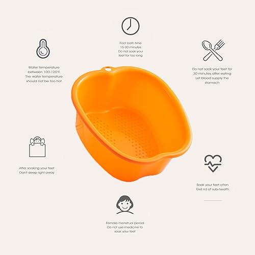 Miniatura 40 de AXLOFO® Lavabo de baño de pies para remojar pies, bañera grande de plástico para remojar pies, cubo de baño de pies para masaje de pies, ideal