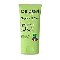 Bilboa Sapore di Aloe Crema Viso Solare SPF 50+, con Aloe Vera, Musica per le Pelli Sensibili, Resistente all’Acqua, Dermatologicamente Testato – 40 ml